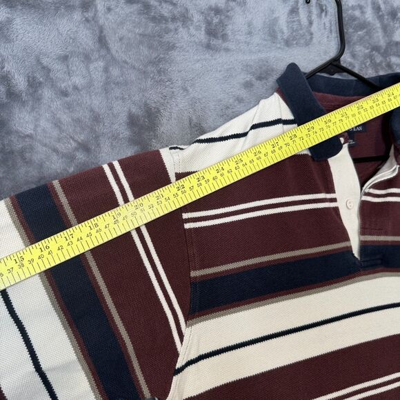 Todays Man Polo Rugby Long Sleeve Mens Size X-Large Striped Multi Color - Picture 5 of 6